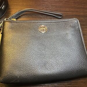 Tory Burch Landon Large Black Wristlet